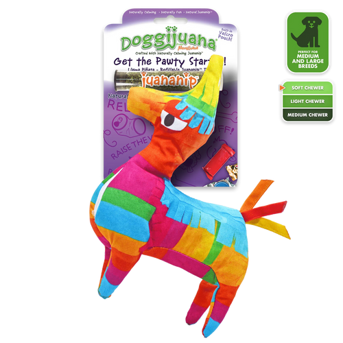 Doggijuana Get the Pawty Started Refillable Llama Piñata Toy