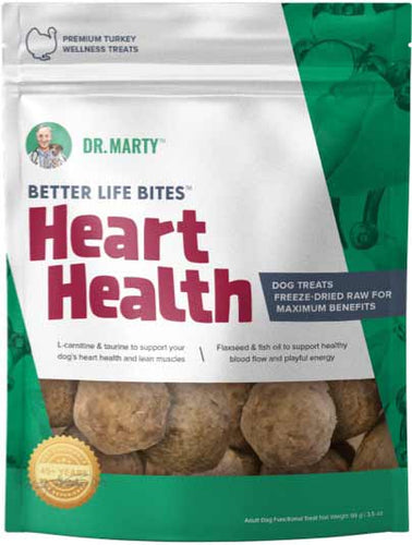 Dr. Marty Freeze-Dried Raw Better Life Bites Heart Health Turkey Wellness Dog Treats