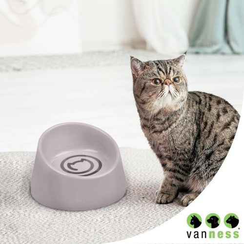 Van Ness Ecoware Raised Cat Bowl, Grey, 8 oz