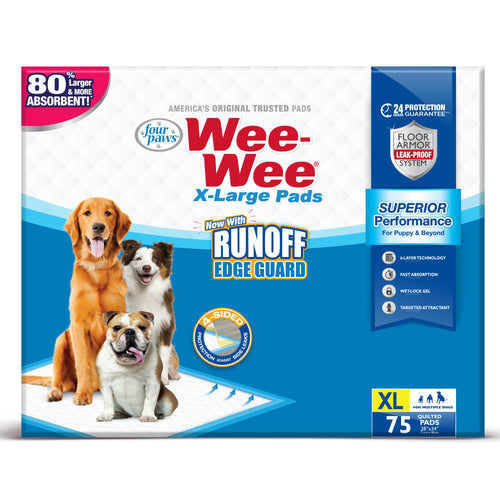 Four Paws Wee-Wee® Superior Performance X-Large Dog Pee Pads with Runoff Edge Guard