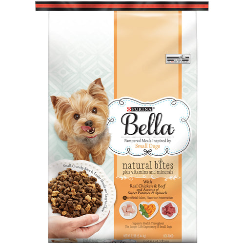 Bella Natural Bites with Real Chicken and Beef and Accents of Sweet Potatoes and Spinach Adult Dry Dog Food