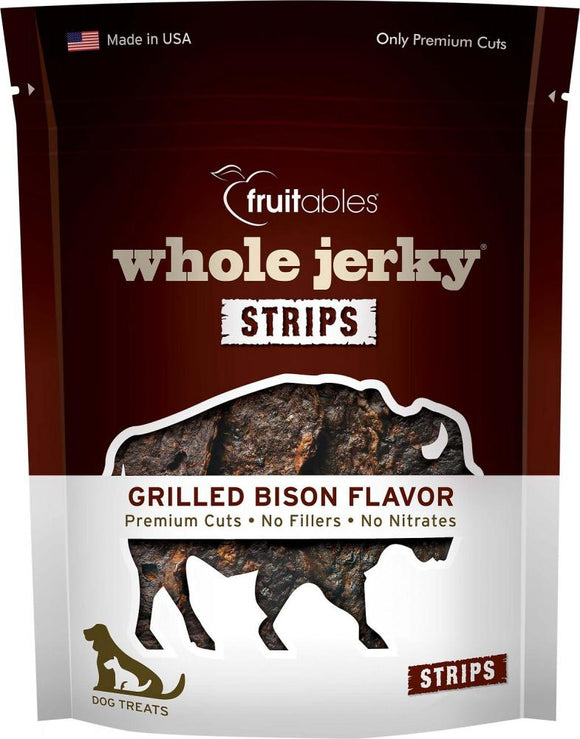 Fruitables Whole Jerky Grilled Bison Strips Dog Treats