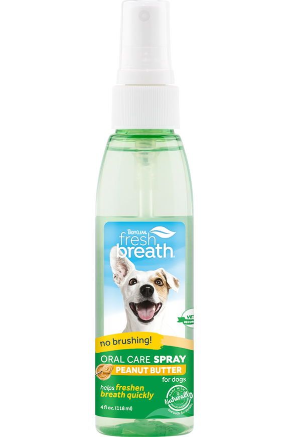 TropiClean Fresh Breath Peanut Butter Oral Care Spray for Pets