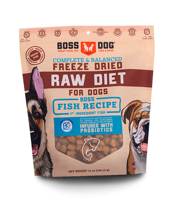 Boss Dog® Brand Freeze Dried Raw Diet Fish Recipe for Dog (12-oz)