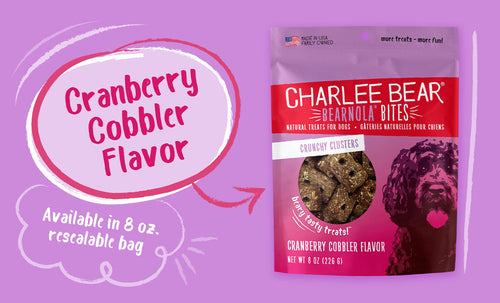 Charlee Bear Bearnola Bites Cranberry Cobbler Flavor Treats for Dogs (8 oz)