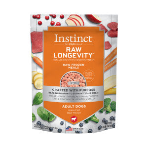 Instinct Raw Longevity Frozen Bites Grass-Fed Beef Recipe